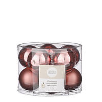 Елочные стеклянные шарики "House of Seasons" комплект 10 шт, Ø 6 см темно-розовые