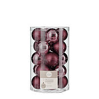Елочные стеклянные шарики "House of Seasons" комплект 20 шт, Ø 4 см бордовые