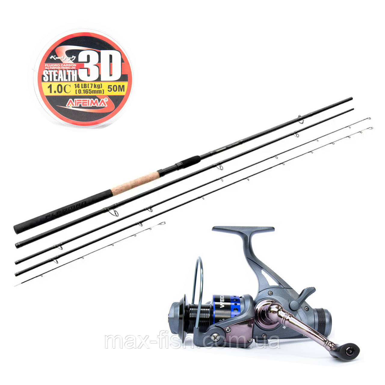 Фідерний набір вудка Flagman Patriot Twin Aven 3.3м та котушка Weida MDR 01-6000 7bb