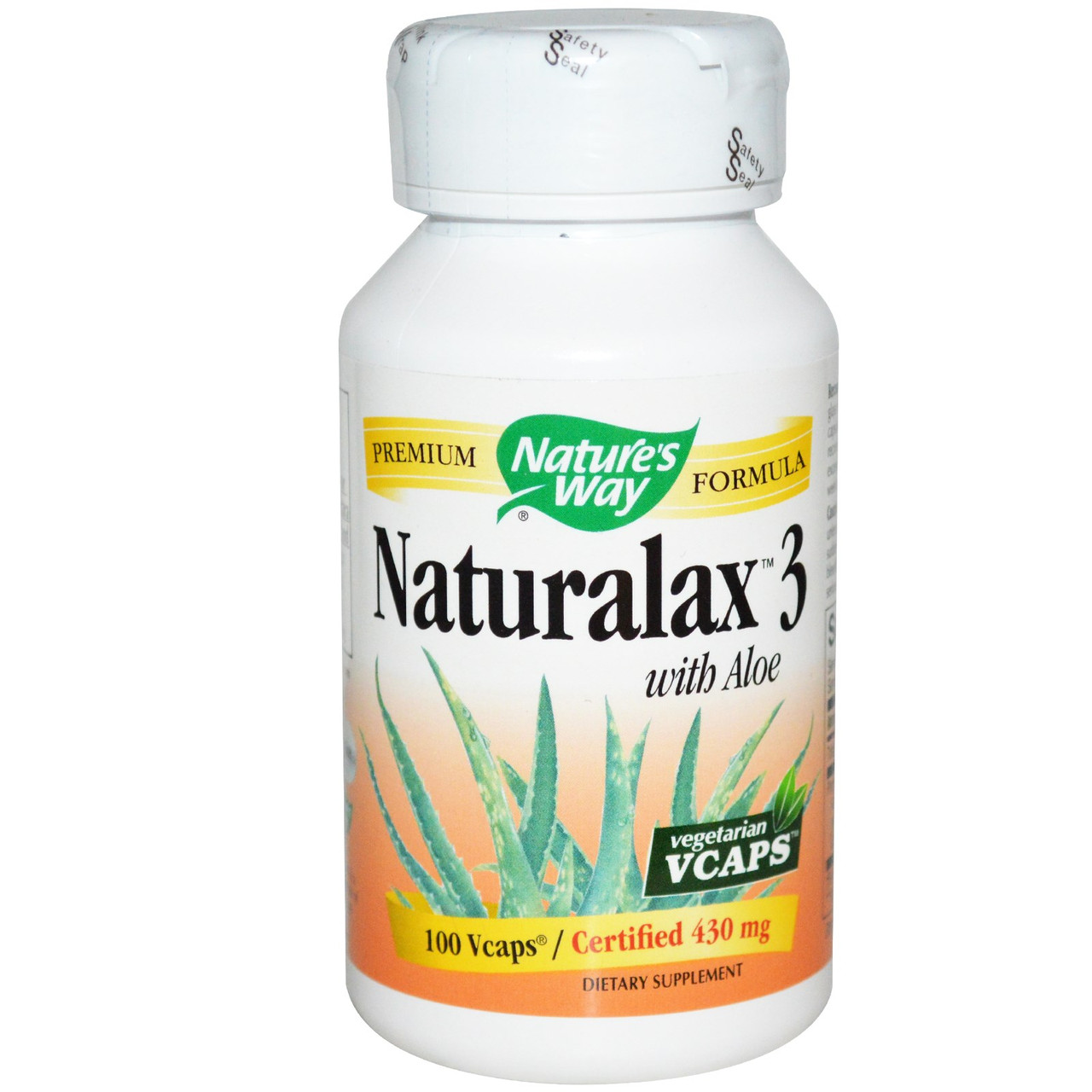 Натуральне проносне Naturalax 3 з алое, Nature's Way, 430 мг, 100 капсул. Зроблено в США.