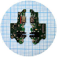 Шлейф Huawei P Smart Pro STK-L21 с разъемом зарядки и микрофоном Оригинал Китай - нижняя плата
