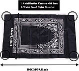 Молітвенний килимок, портативний плетений килимки,їнський принт, з компасом у сумці 60х100. Чорний, фото 3