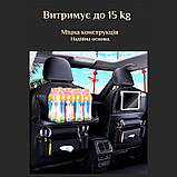 Органайзер на спинку переднього сидіння в машину з відкидним столиком із екошкіри Back Organizer чорний, фото 7