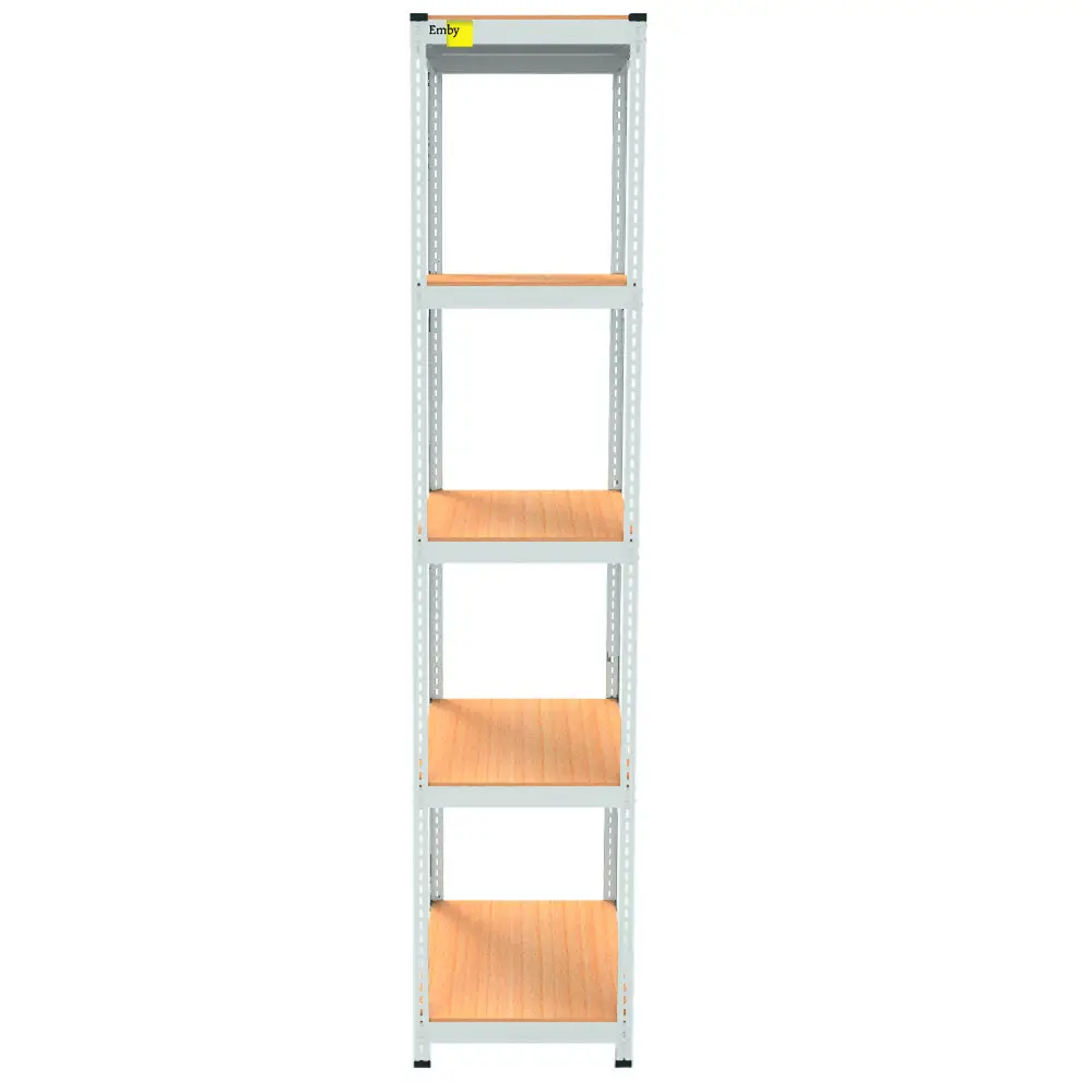 Металевий стелаж Light Series на 5 полиць ДСП метал фарбований білий MRL 2400х450x450 мм (Emby-ТМ)