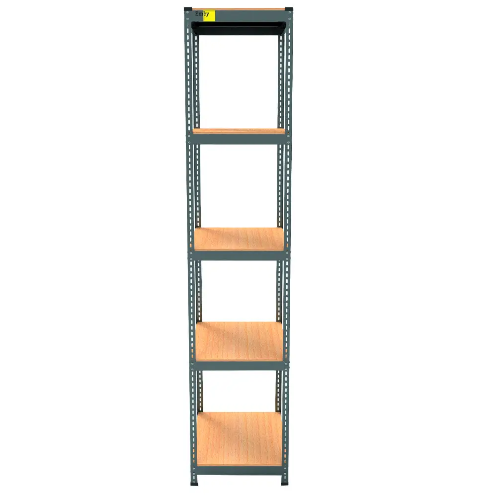 Металевий стелаж Light Series на 5 полиць ДСП метал фарбований чорний MRL 2400х450x450 мм (Emby-ТМ)