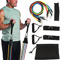 Набор трубчатых эспандеров для фитнеса 5 шт / Эспандеры спортивные / Многофункциональный набор для тренировок