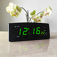 Настольные электронные часы, с температурой и будильником, CX 818 / Часы будильник с большими цифрами от сети