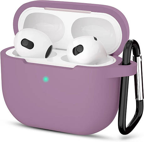 Чохол з Soft-Touch і мікрофіброю для AirPods 3 (2021) + карабін - Blueberry Yogurt 13, фото 1