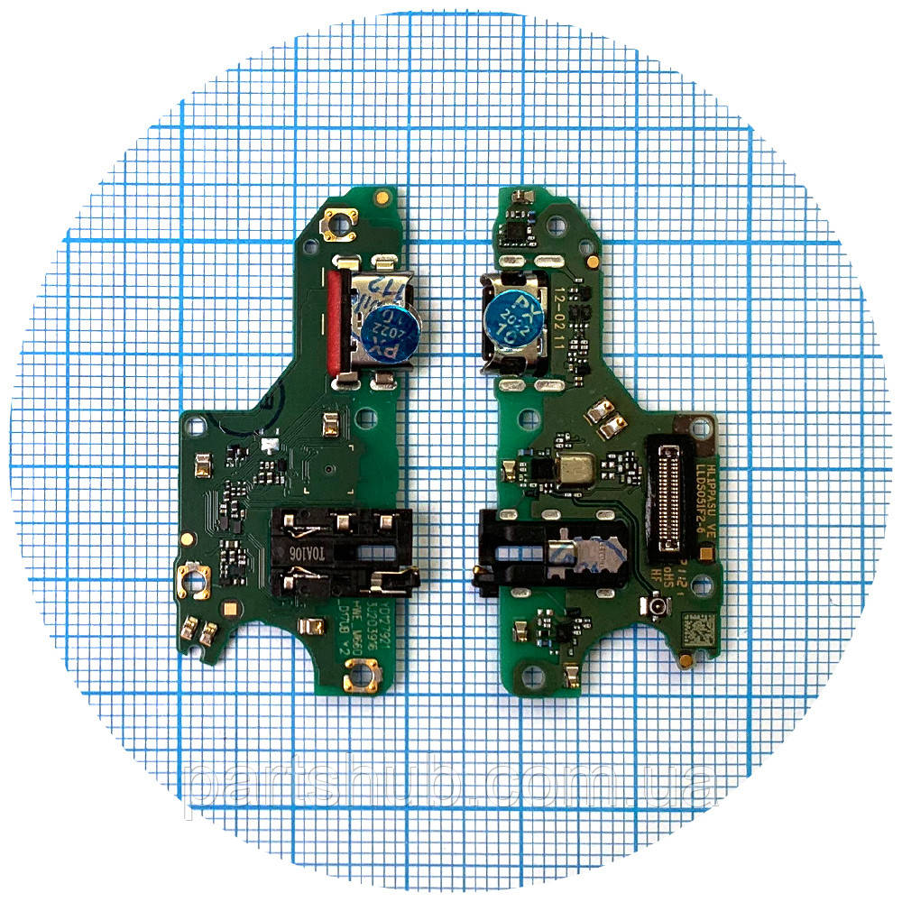 Шлейф Huawei P Smart 2021 PPA-LX2 з роз'ємами зарядки, навушників та мікрофоном Оригінал Китай - нижня плата, фото 1
