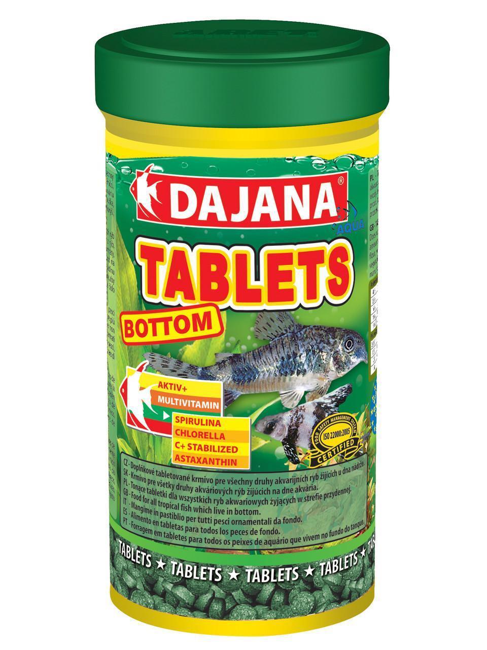 DAJANA BOTTOM TABLETS Корм для акваріумних риб зі спіруліною у таблетках 100 мл/50 г DP052A(5064)