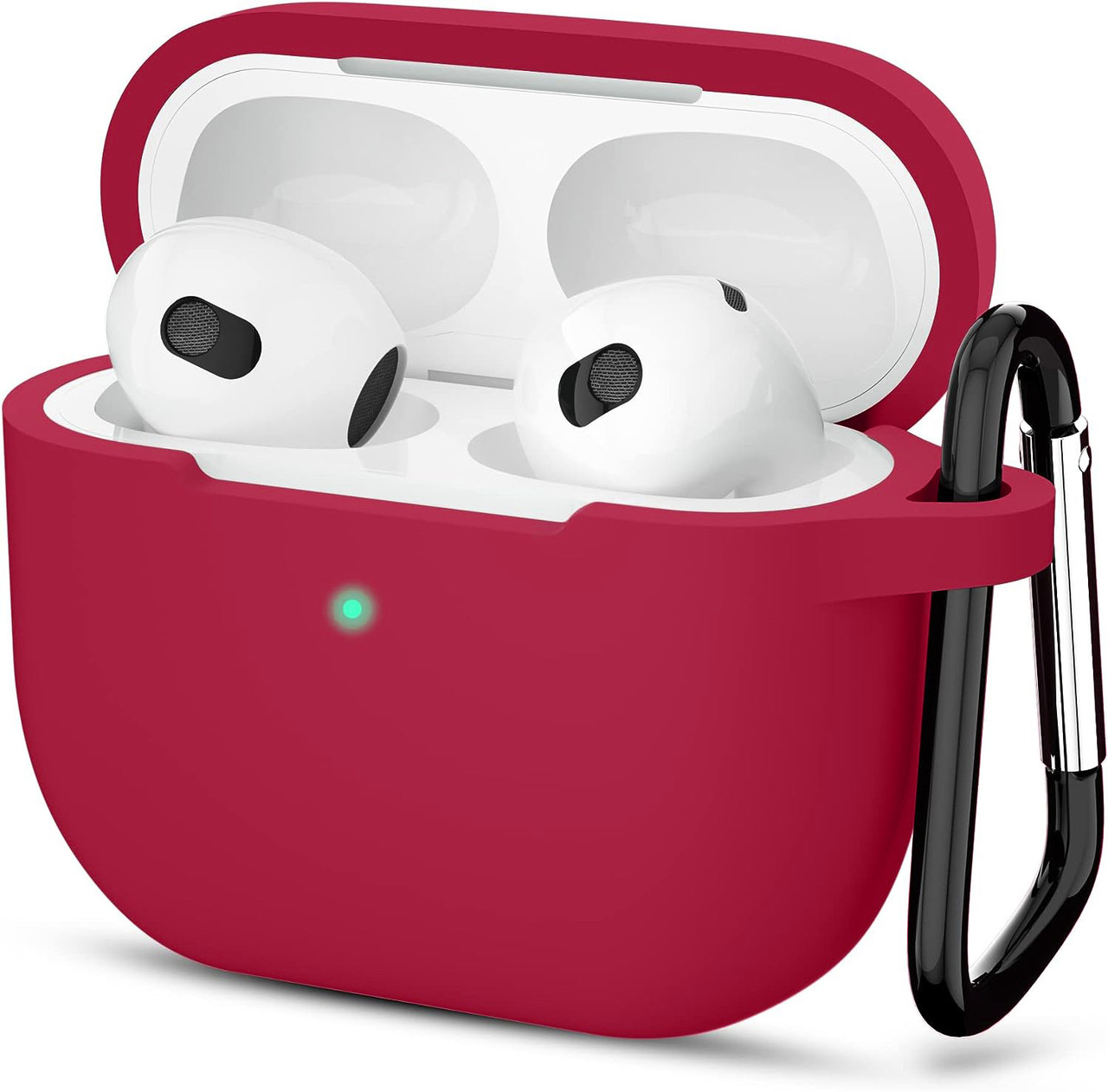 Чохол з Soft-Touch і мікрофіброю для AirPods 3 (2021) + карабін - Rose Red 6