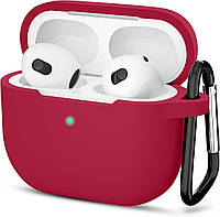 Чохол з Soft-Touch і мікрофіброю для AirPods 3 (2021) + карабін - Rose Red 6