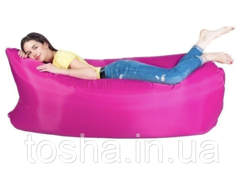 Надувной лежак для отдыха, шезлонг Cloud lounger, розовый - фото 1 - id-p1935126101