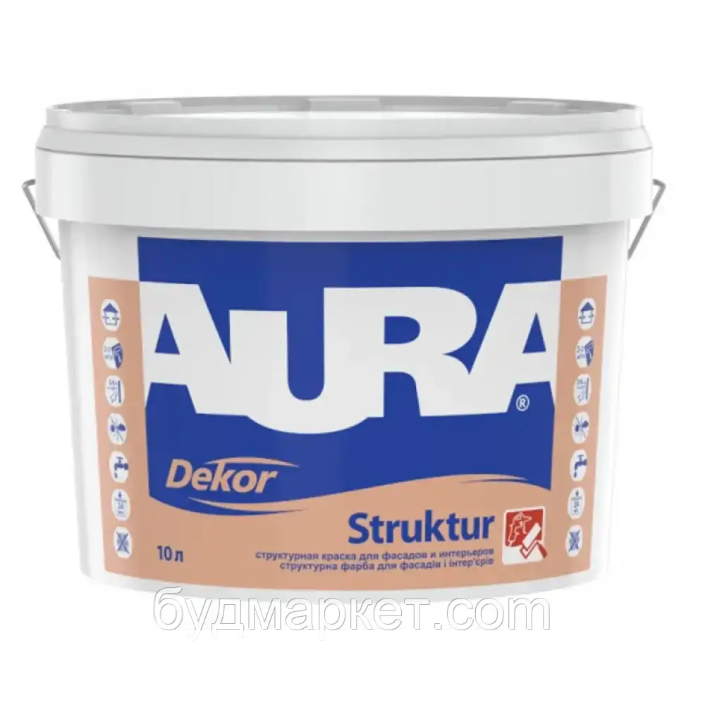 Фарба структурна AURA Dekor Struktur, 10 л