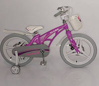 Дитячий двоколісний велосипед 20 дюймів MARS-1 з кошиком Магнієва рама та диски Для дівчинки Рожевий