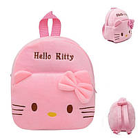 Рюкзачок для садка. Дитячі м'які рюкзаки для дівчаток Hello Kitty, Хеллоу Кітті. Плюшевий рюкзак для дітей