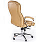 Офісне крісло шкіряне Foster світло-коричневе мультиблок з високою спинкою на коліщатках, фото 2
