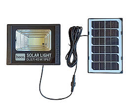 Лампа зовнішня Hoco DL07 45W із сонячною панеллю. Світильник-фонар вуличний