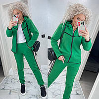 Жіночий модний спортивний костюм з капюшоном, зелений ST-6761