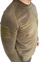 Свитшот (свитер) ЗСУ флисовый тактический с липучками под шевроны на рукавах и груди цвет олива 46.