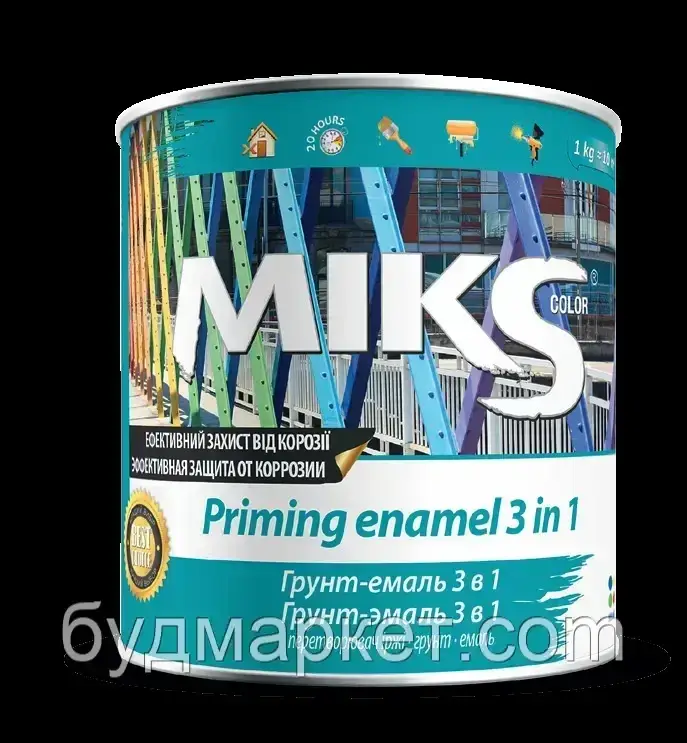 Ґрунт-емаль "3 в 1" МIKS color (синя), 2,3 кг