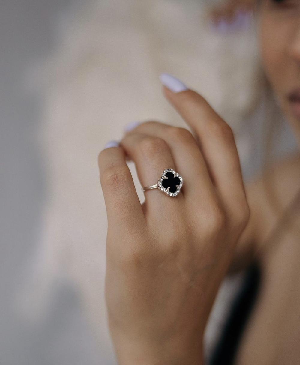 Серебряное кольцо клевер(подарок жене) - фото 1 - id-p1935164031