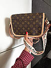 Жіноча сумка Луї Віттон коричнева Louis Vuitton Brown Diane, фото 4