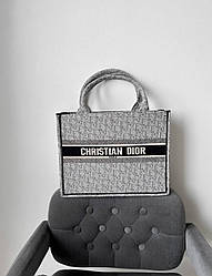 Жіноча сумка шоппер Крістіан Діор сіра Christian Dior Grey