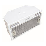 Вбудована витяжка 60 см біла. Потужність 1450 м 39 дБ безшумна робота Luxor Jet WH, Німеччина, фото 3