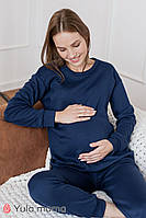 Теплая пижама для беременных и кормящих WENDY NW-5.7.1 синяя, размер 44