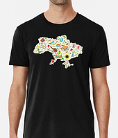 Чоловіча та жіноча патріотична футболка з принтом Мапа України символіка