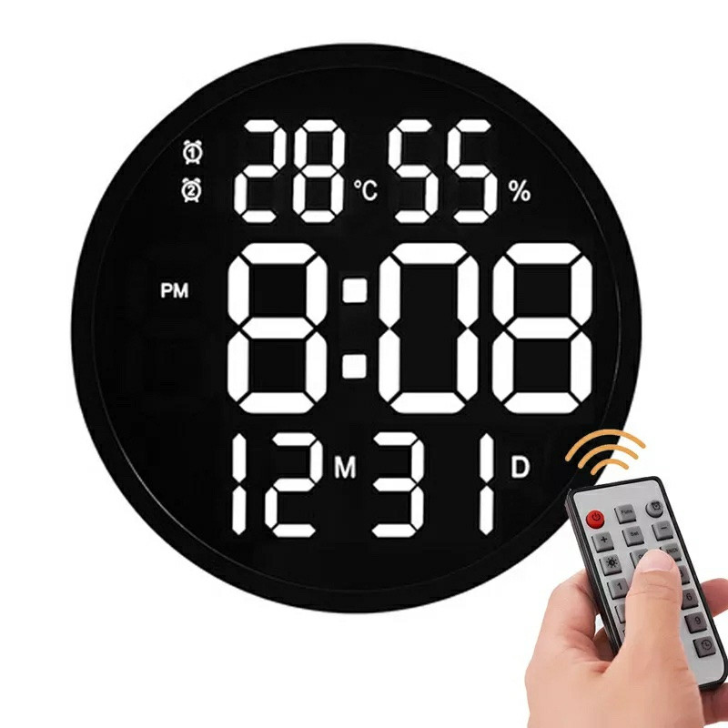 Настінний електронний годинник Mids, термометр, гігрометр, календар, секундомір, таймер.