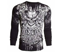 Футболка з довгим рукавом 3XL XTREME COUTURE by AFFLICTION Men LONG SLEEVE THERMAL Shirt OFFERING Black Skull