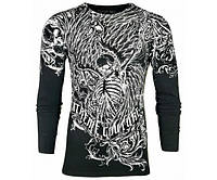 Футболка з довгим рукавом 3XL XTREME COUTURE by AFFLICTION Men LONG SLEEVE THERMAL Shirt ACCUSER Skull Biker