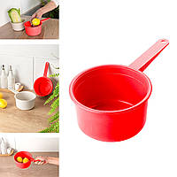 Ківш пластиковий 1 літр із ручкою Червоний