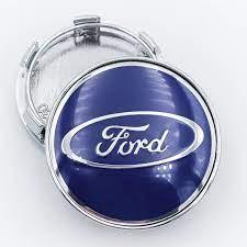 Ковпачки (заглушки) в литі диски FORD (ФОРД) 60 мм синие лого, фото 1