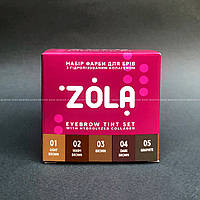 Набор красок для бровей ZOLA с коллагеном в саше + окислитель (10 х 5 МЛ)