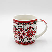 Кружка Вишиванка, кухоль універсальний 360 мл, чашка для кави/чаю з українським орнаментом