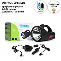 Аккумуляторный фонарь светодиодный Watton WT-240 20 w прожекторный переносной с ручкой 1000 лм