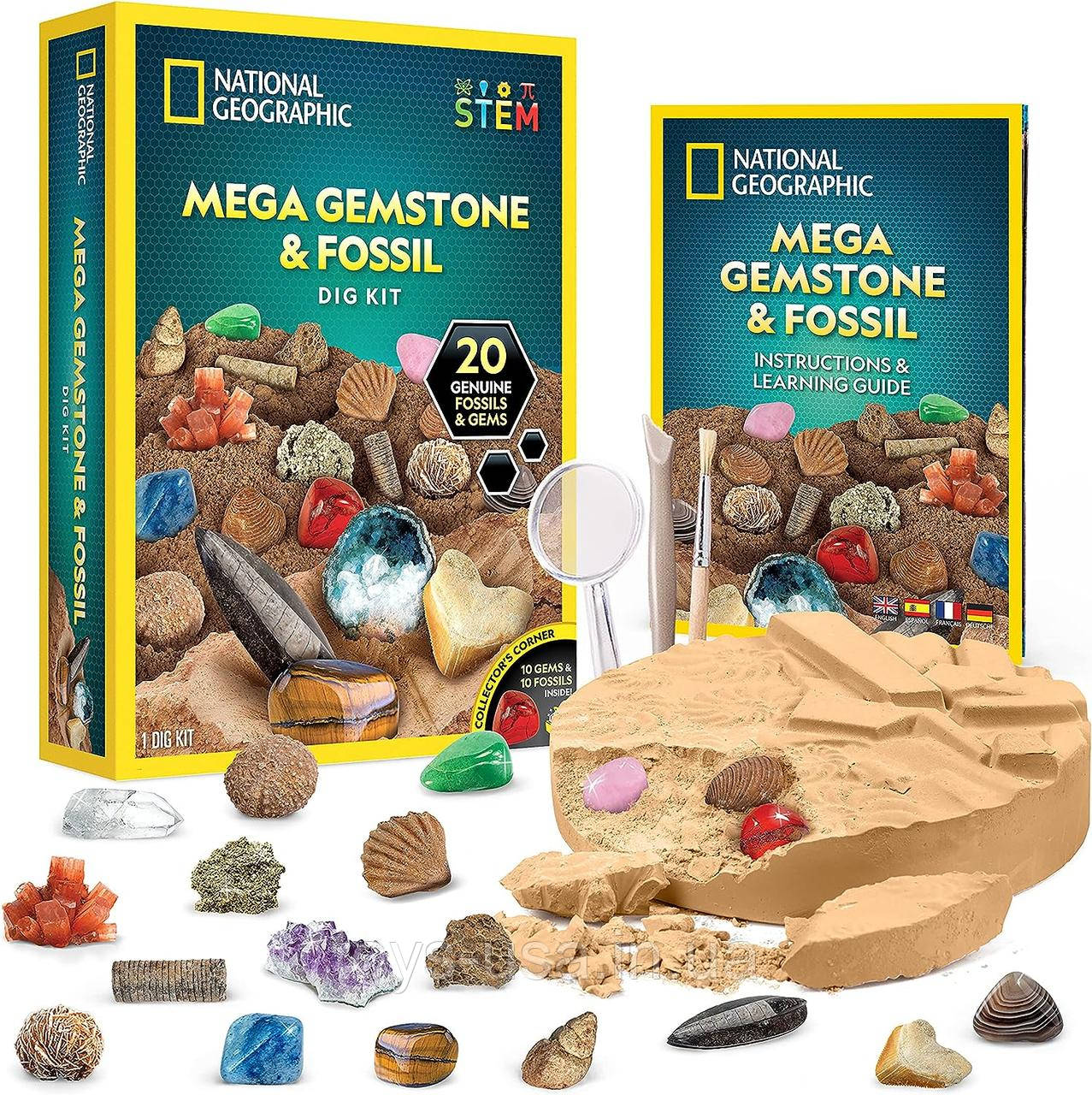 Геологічні розкопки дорогоцінні камні NATIONAL GEOGRAPHIC Mega Fossil and Gemstone