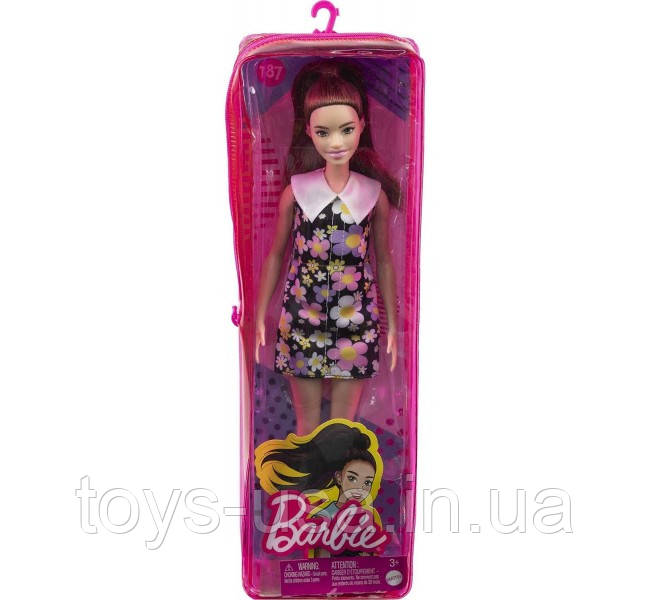Лялька Барбі Модниця зі слуховим апаратом Barbie Fashionistas 187 Shift Dress Brunette Ponytail Ear Hearing