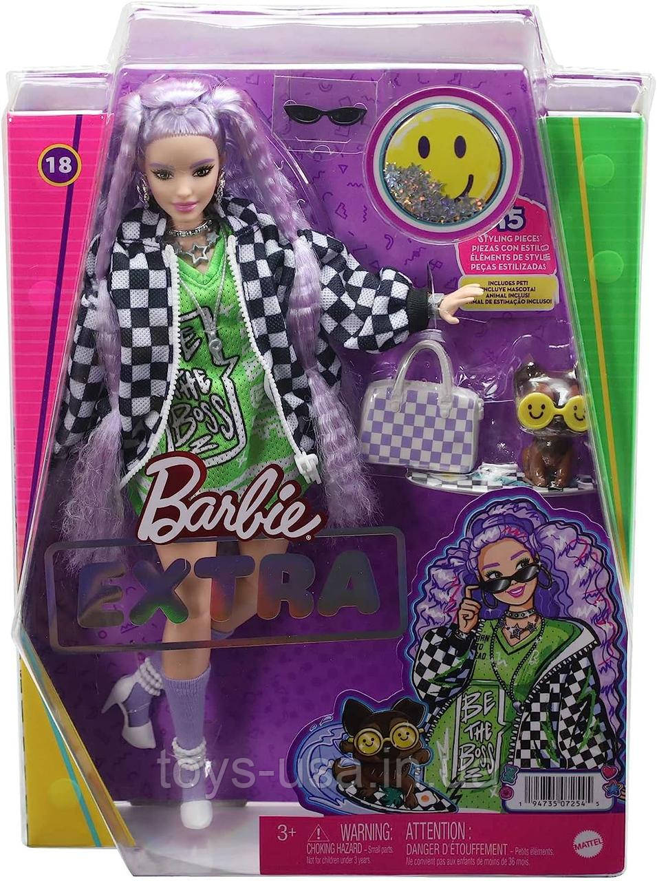 Лялька Барбі Екстра Модниця з лавандовим волоссям Barbie Extra Lavendar Hair Pet
