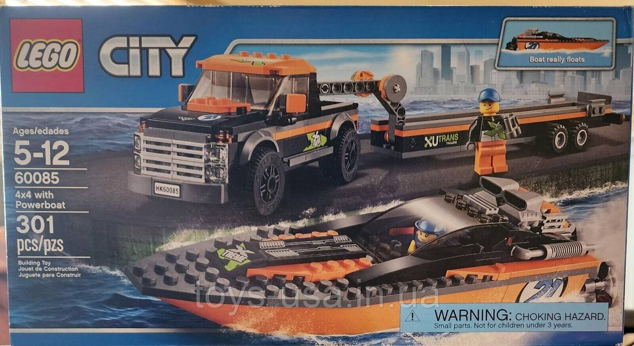 Купить Лего Сіті LEGO City 60085 4x4 with Powerboat Traile Boat Джип з ...