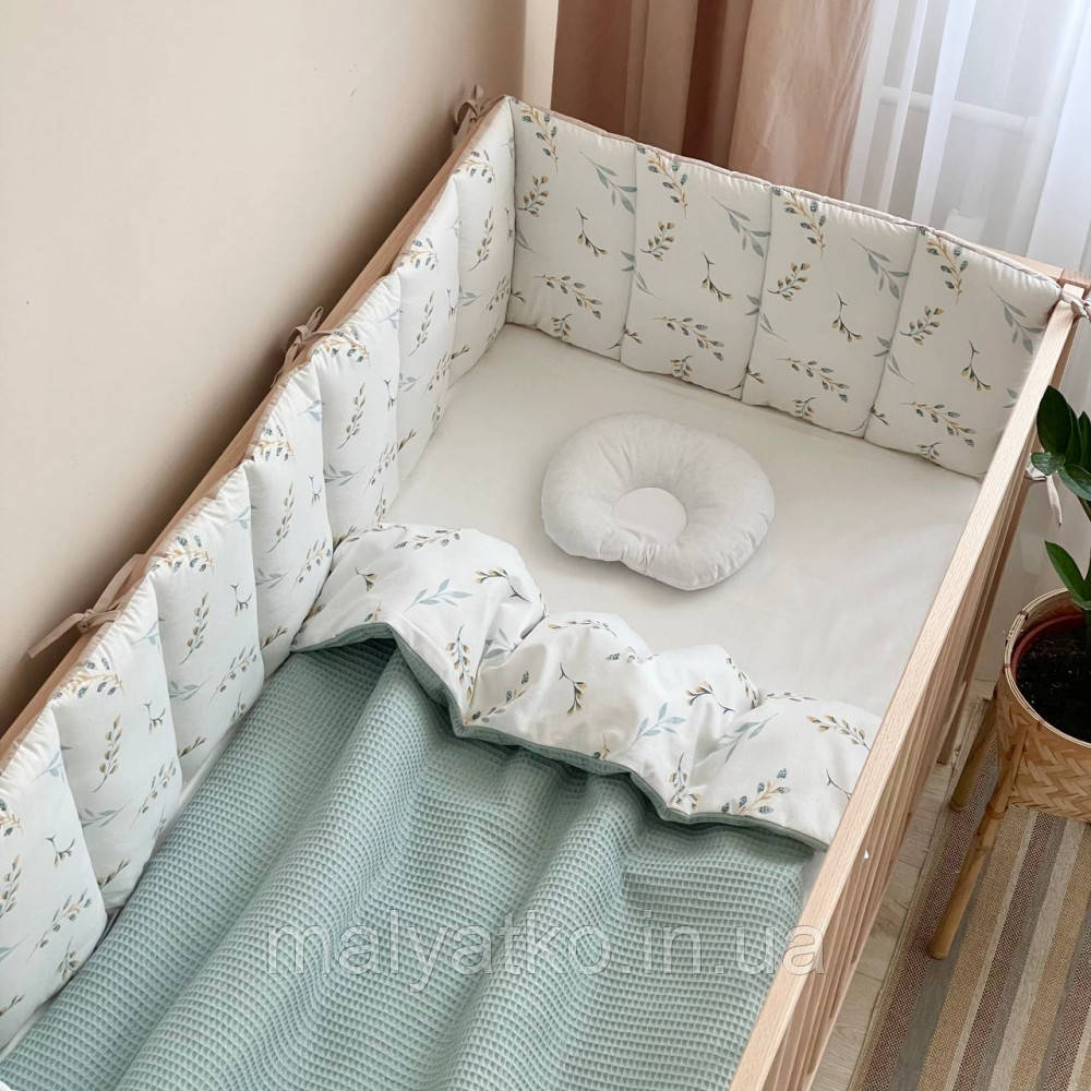 Плед-конверт з ковдрою Baby Dream Гілочки котики м'ята