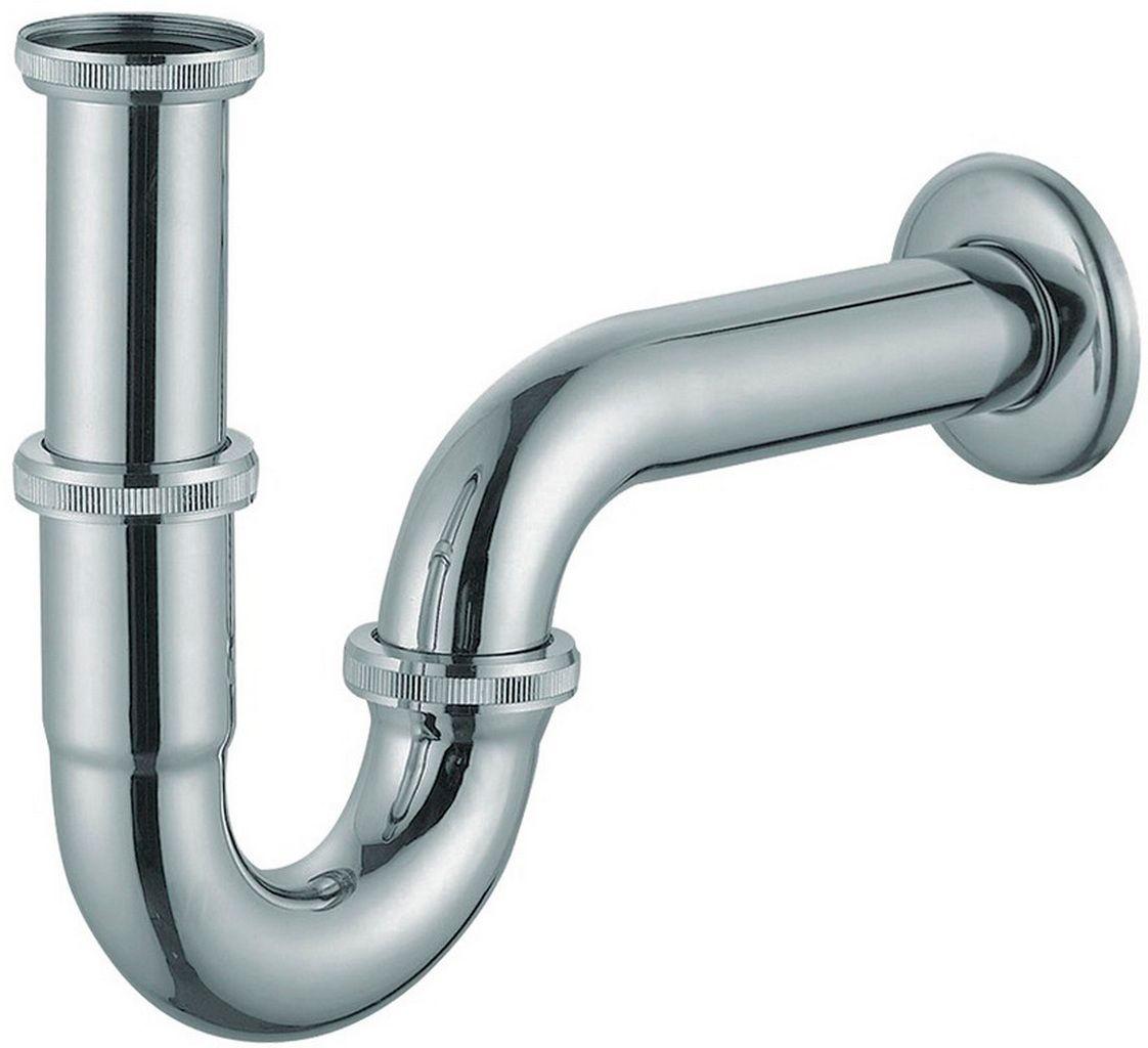 Сифон для умывальника трубный, 1_1/4, патрубок Ø32 мм латунь хром (ID ...