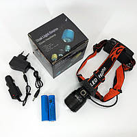 Фонарь налобный для строителя POLICE BL-2199-T6, Фонарик на голову с зарядкой, Фонарик на лоб RA-86