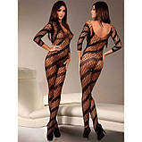 Бодістокінг у велику сітку - Чорний - S/M/L - Еротична білизна, фото 3