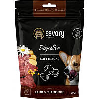 Мягкие лакомства Savory для взрослых собак с улучшением пищеварения собак с ягненком и ромашкой 200г