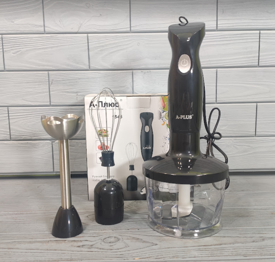 Блендер заглибний 4в1 300 Вт електричний (міксер, подрібнювач, блендер) A-Plus AP-1545, фото 1