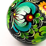 Шар шкатулка Петриківський розпис новорічна на ялинку з дерева 6см ЗЕЛЕНІ КВІТИ Український сувенір, фото 9